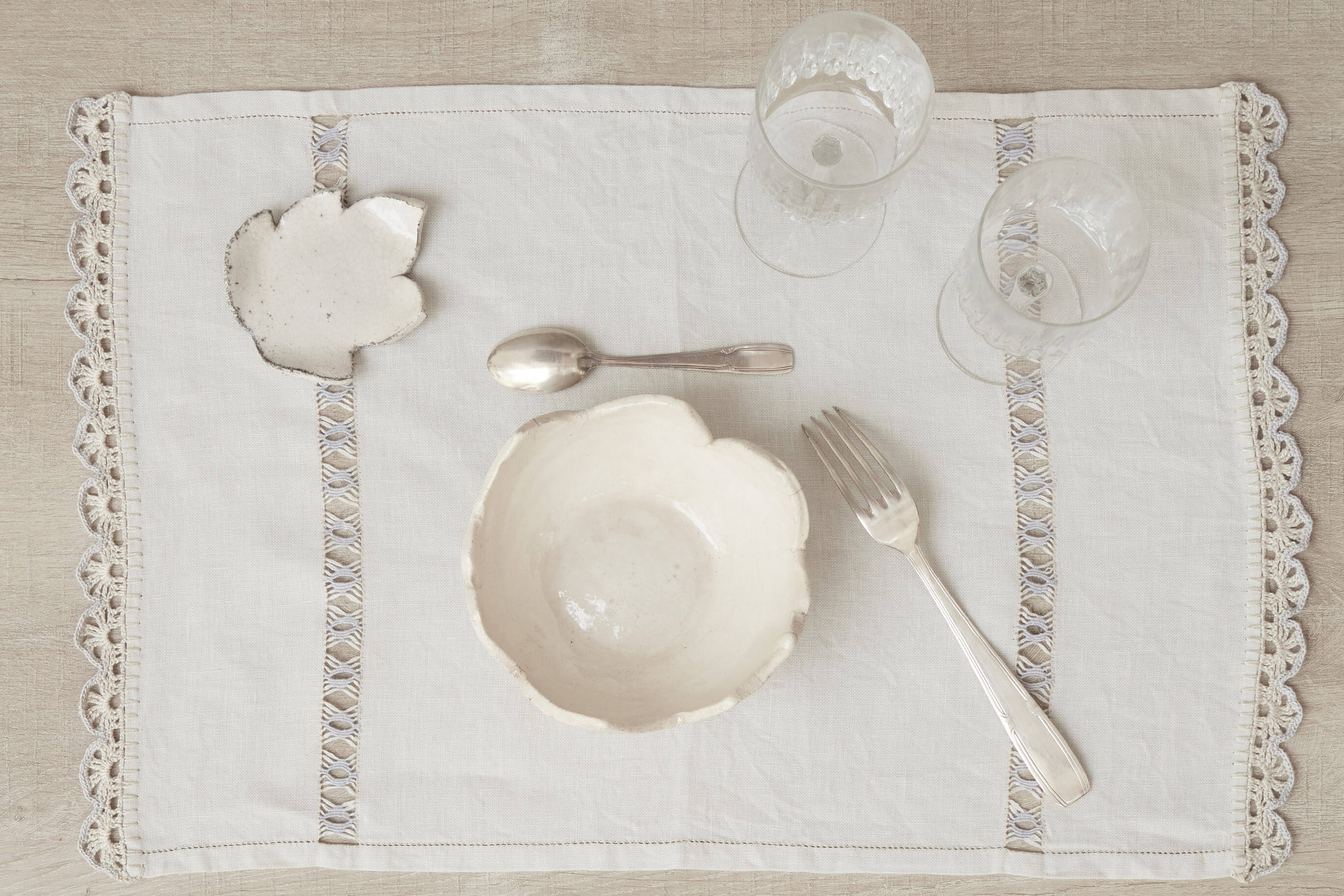 Rosamia - Textile brodé et tissé Linge de table et de bain : Sets de table Prima Perla